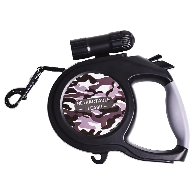 Retractable Leash with High Intensity Flashlight for Night-time Walkers