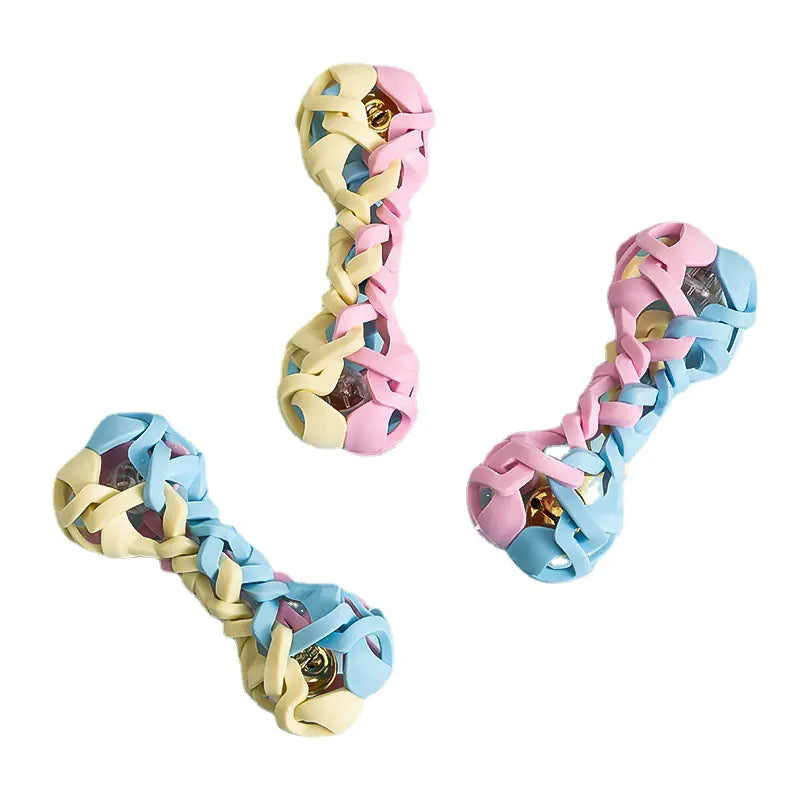 Macaron Woven Dog Toy with Sound and Light Features