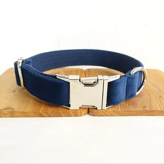 Customisable Adjustable  Navy Blue Dog Collar