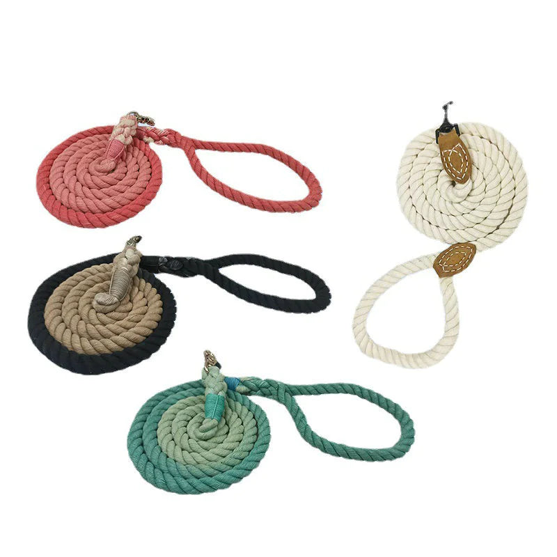 Hand-Woven Cotton Dog Walking Traction Rope